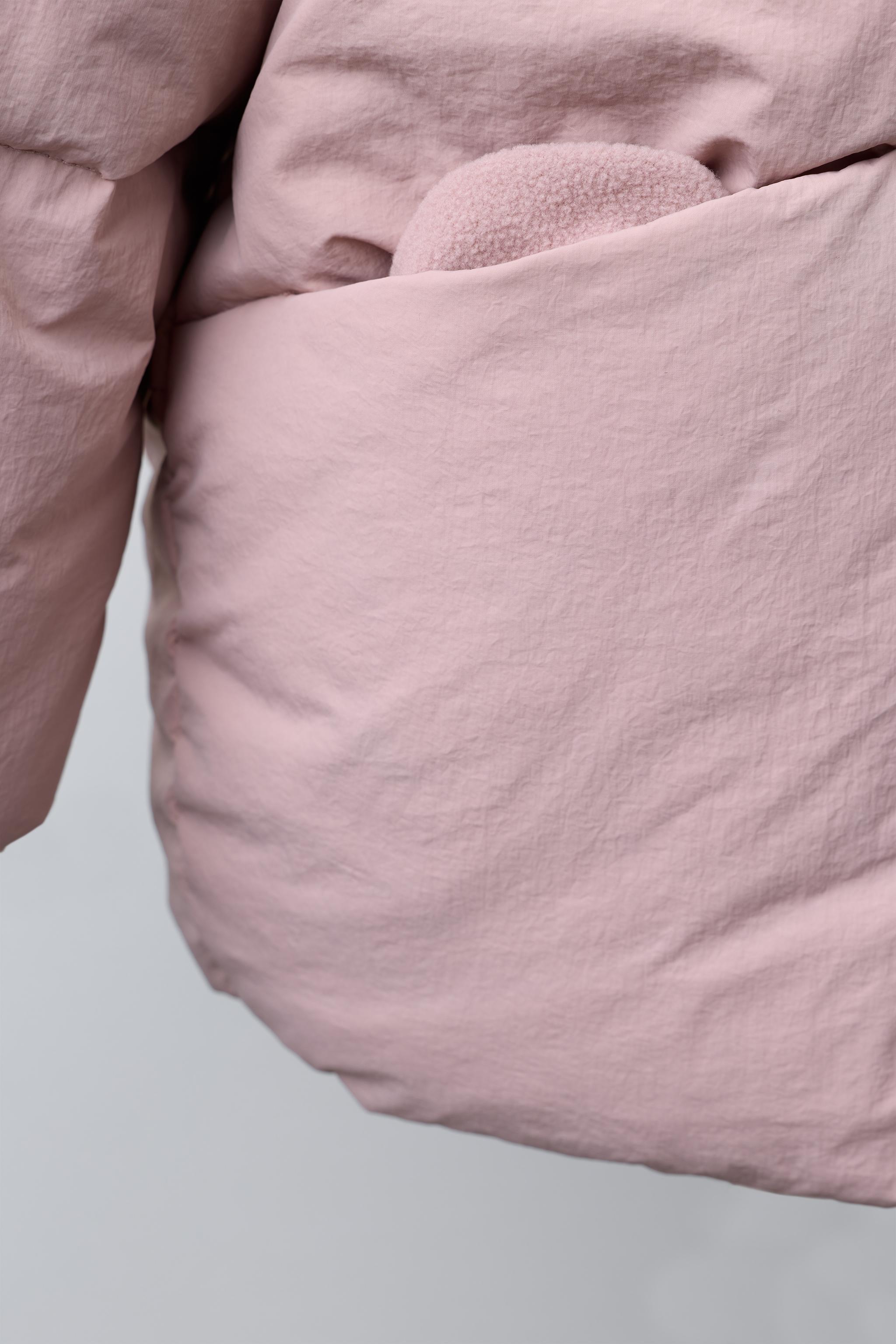 WATER REPELLENT DOWN PUFFER COAT WITH REMOVABLE FAUX FUR HOODIE